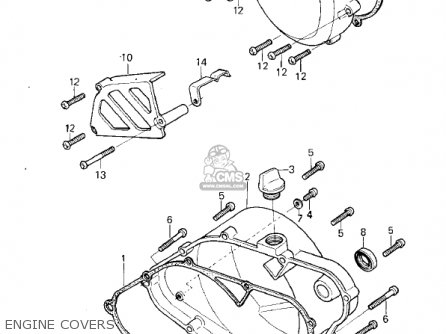 ENGINE COVERS - KX250-A6 KX250 1980 USA CANADA EXPORT