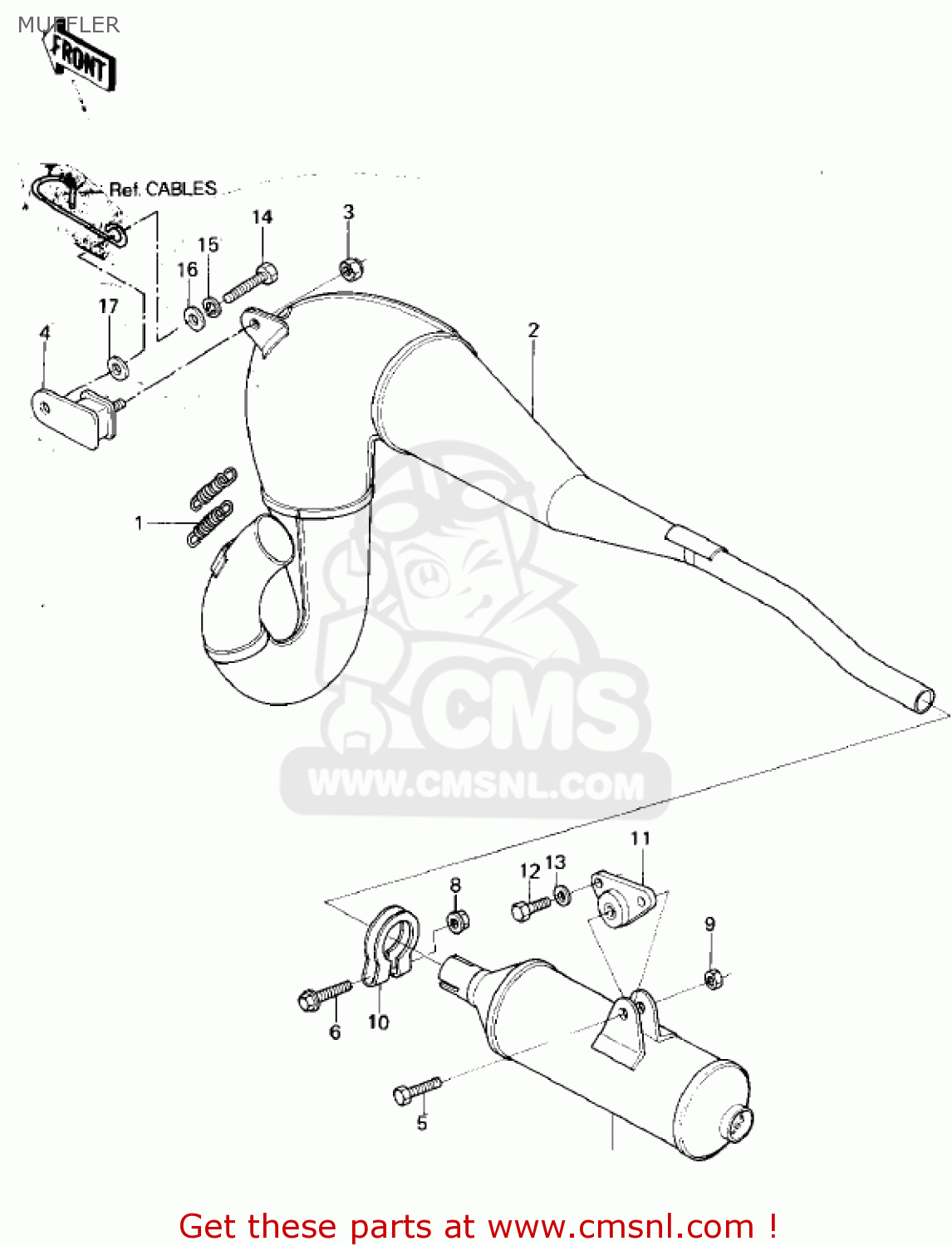 MUFFLER KX250-A7 KX250 1981 USA CANADA EXPORT