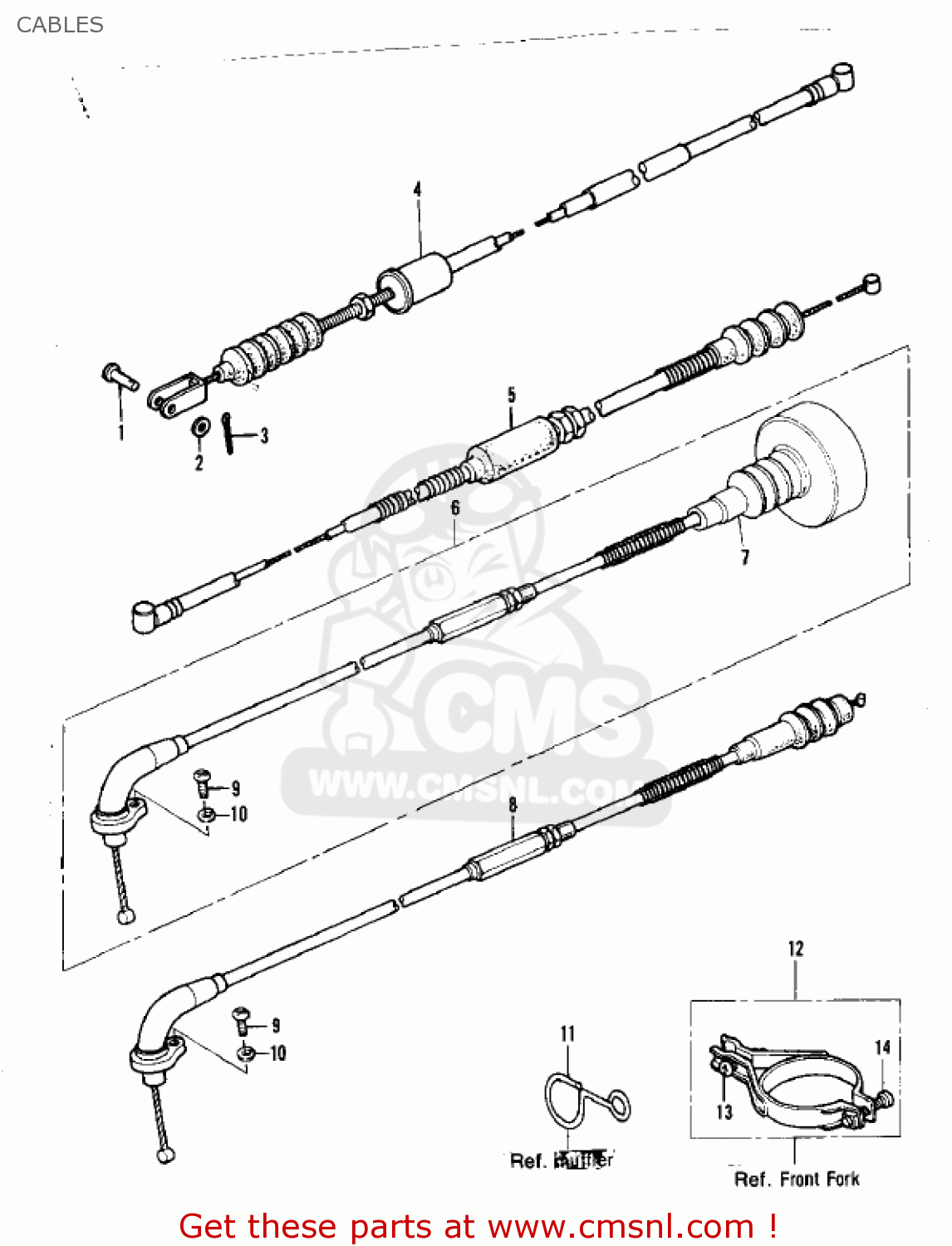 CABLES KX250-A7 KX250 1981 USA CANADA EXPORT