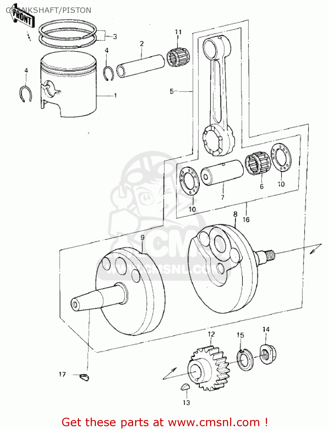 CRANKSHAFT/PISTON KX250-A7 KX250 1981 USA CANADA EXPORT