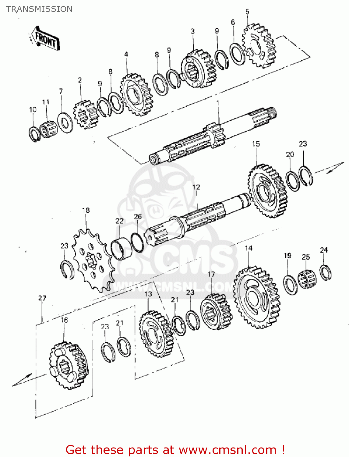TRANSMISSION KX250-A7 KX250 1981 USA CANADA EXPORT