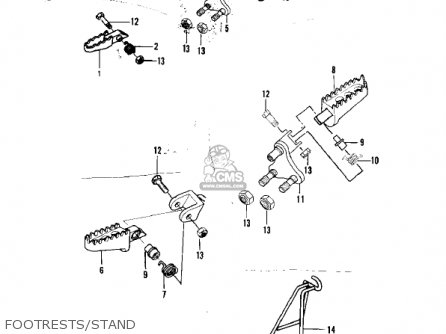 FOOTRESTS/STAND - KX250-A7 KX250 1981 USA CANADA EXPORT
