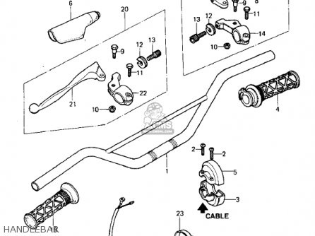 HANDLEBAR - KX250-A7 KX250 1981 USA CANADA EXPORT