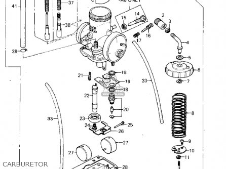 CARBURETOR - KX250-A7 KX250 1981 USA CANADA EXPORT