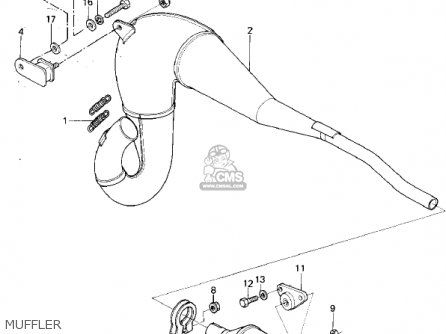 MUFFLER - KX250-A7 KX250 1981 USA CANADA EXPORT