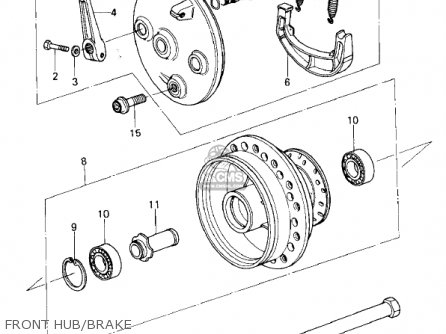 FRONT HUB/BRAKE - KX250-A7 KX250 1981 USA CANADA EXPORT