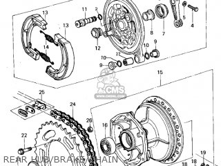 REAR HUB/BRAKE/CHAIN - KX250-A7 KX250 1981 USA CANADA EXPORT