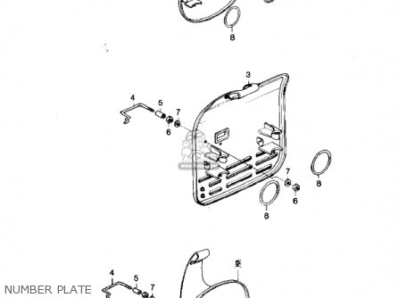 NUMBER PLATE - KX250-A7 KX250 1981 USA CANADA EXPORT