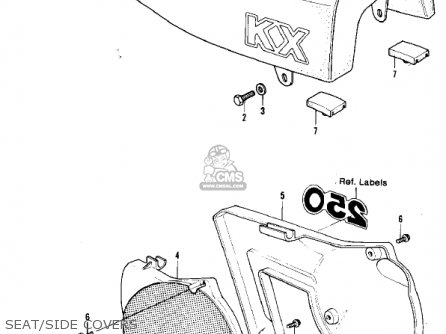 SEAT/SIDE COVERS - KX250-A7 KX250 1981 USA CANADA EXPORT
