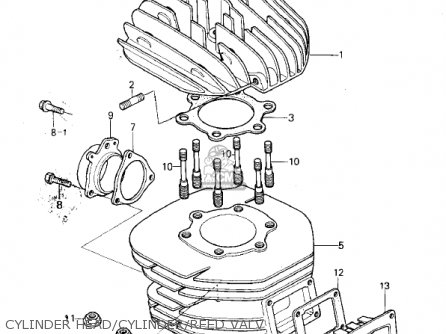 CYLINDER HEAD/CYLINDER/REED VALV - KX250-A7 KX250 1981 USA CANADA EXPORT