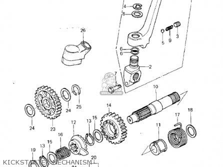 KICKSTARTER MECHANISM - KX250-A7 KX250 1981 USA CANADA EXPORT