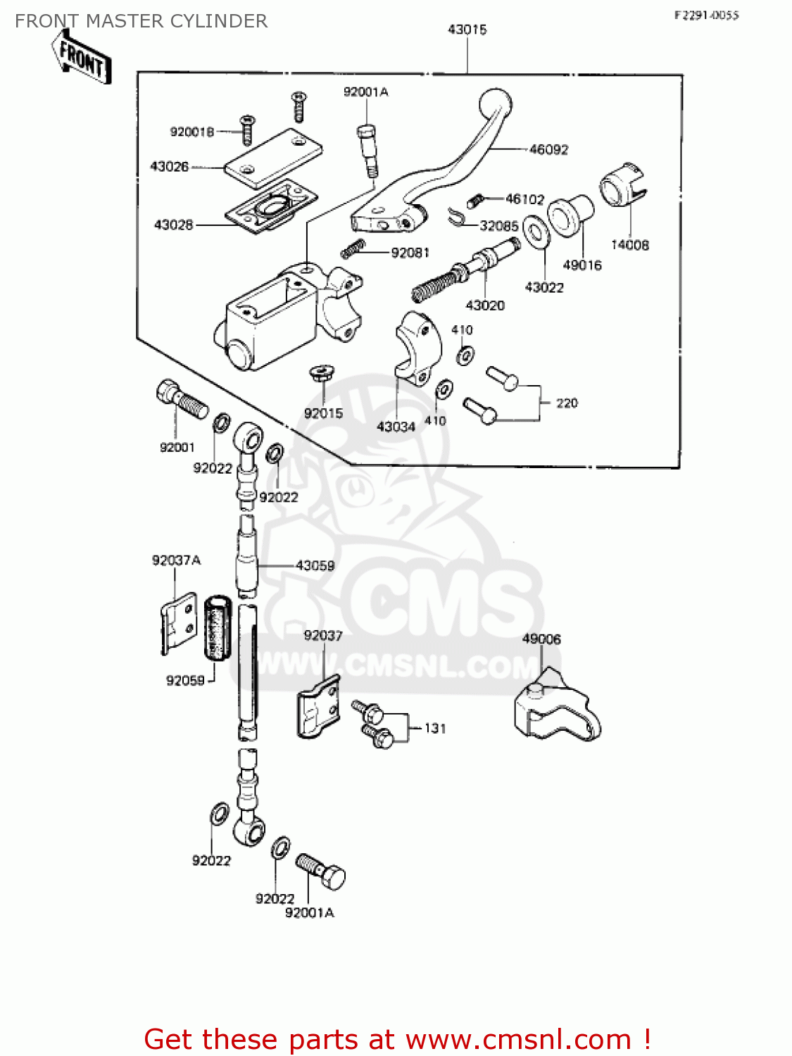 FRONT MASTER CYLINDER KX250-B1 KX250 1982 USA CANADA