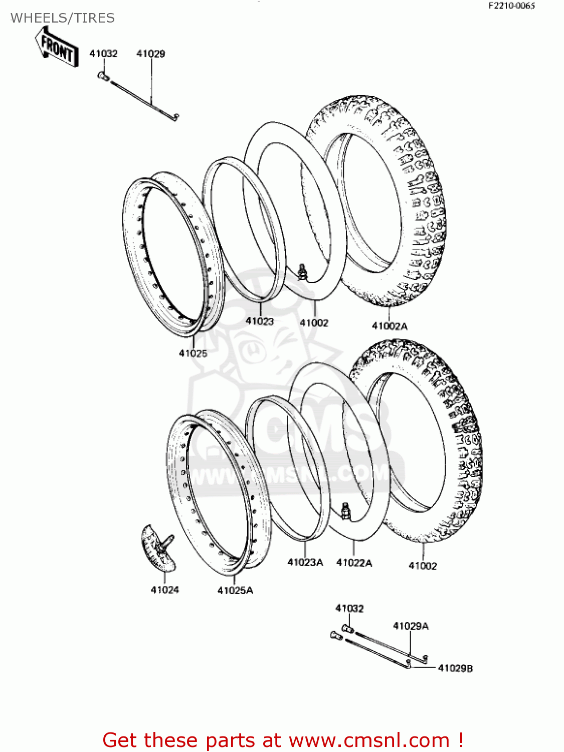 WHEELS/TIRES KX250-B1 KX250 1982 USA CANADA