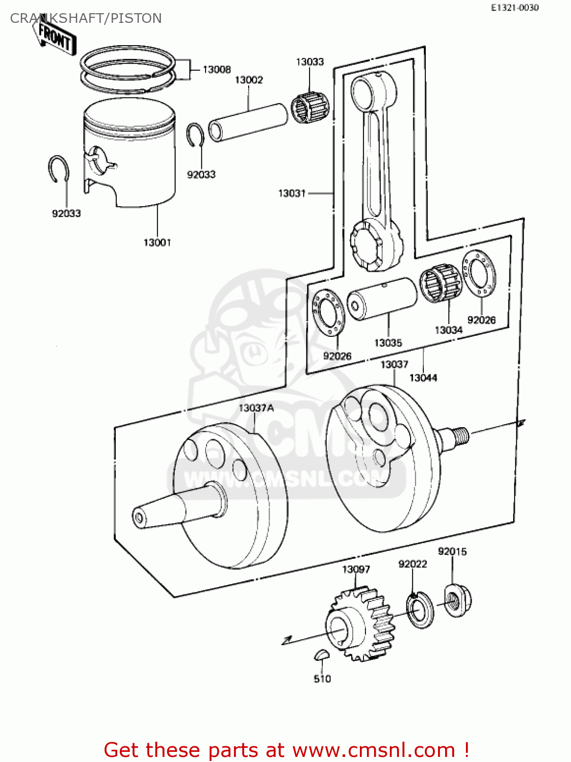 CRANKSHAFT/PISTON KX250-B1 KX250 1982 USA CANADA