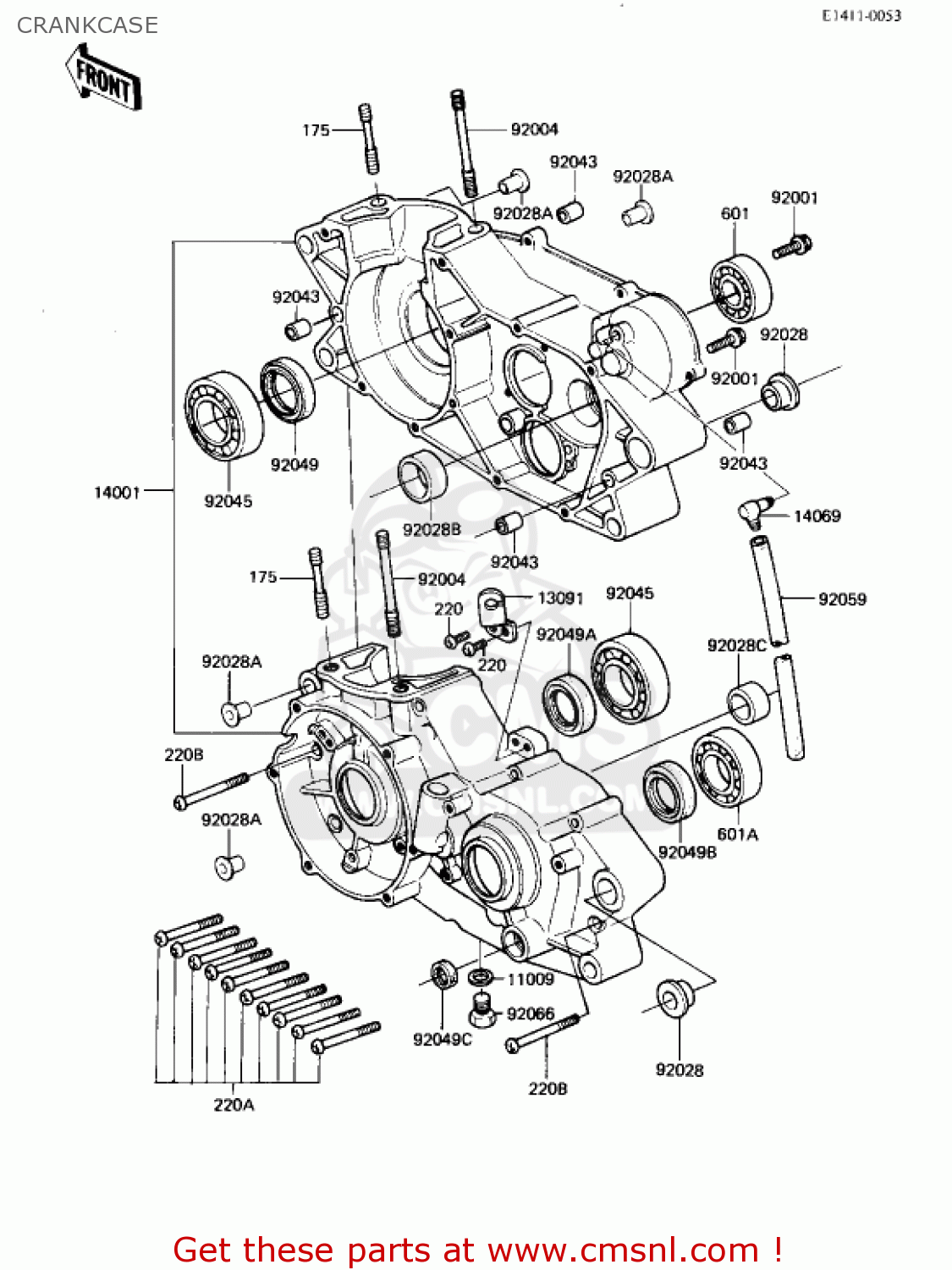 CRANKCASE KX250-B1 KX250 1982 USA CANADA