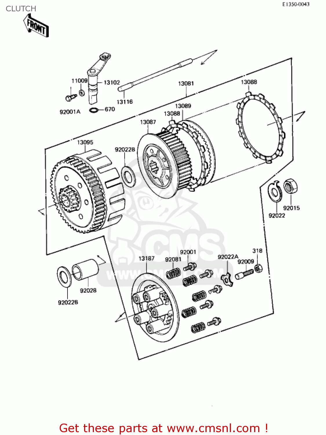 CLUTCH KX250-B1 KX250 1982 USA CANADA