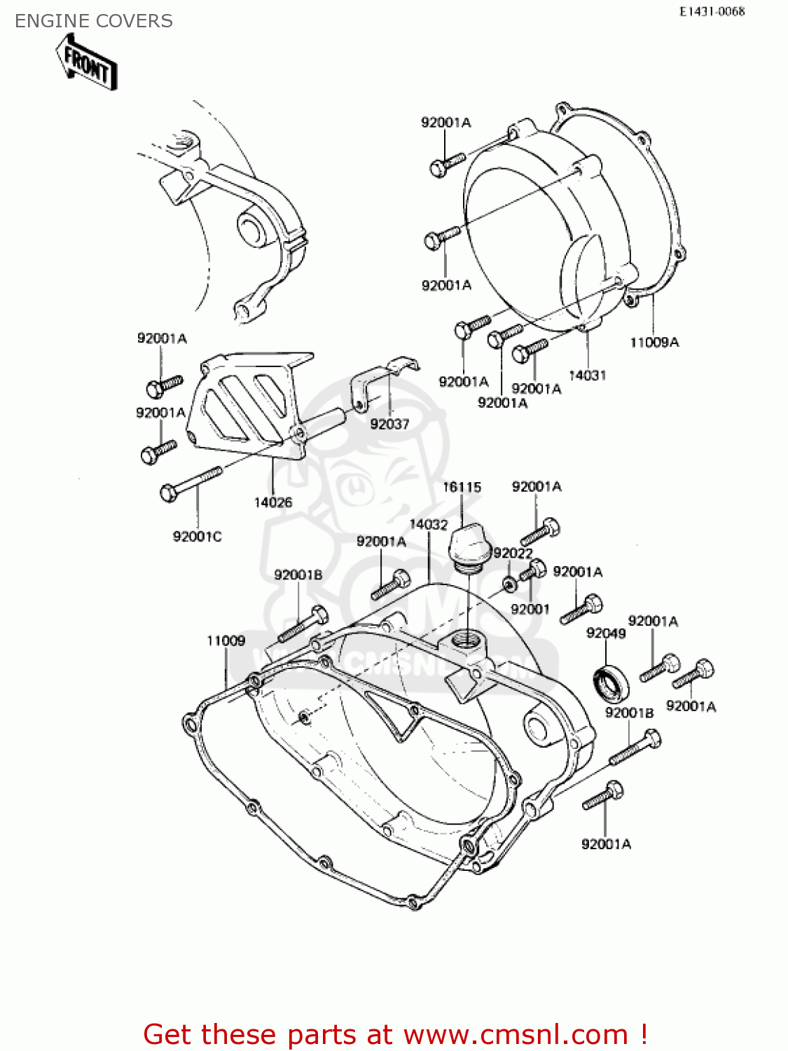 ENGINE COVERS KX250-B1 KX250 1982 USA CANADA