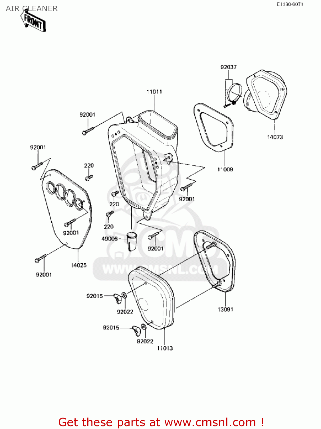 AIR CLEANER KX250-B1 KX250 1982 USA CANADA
