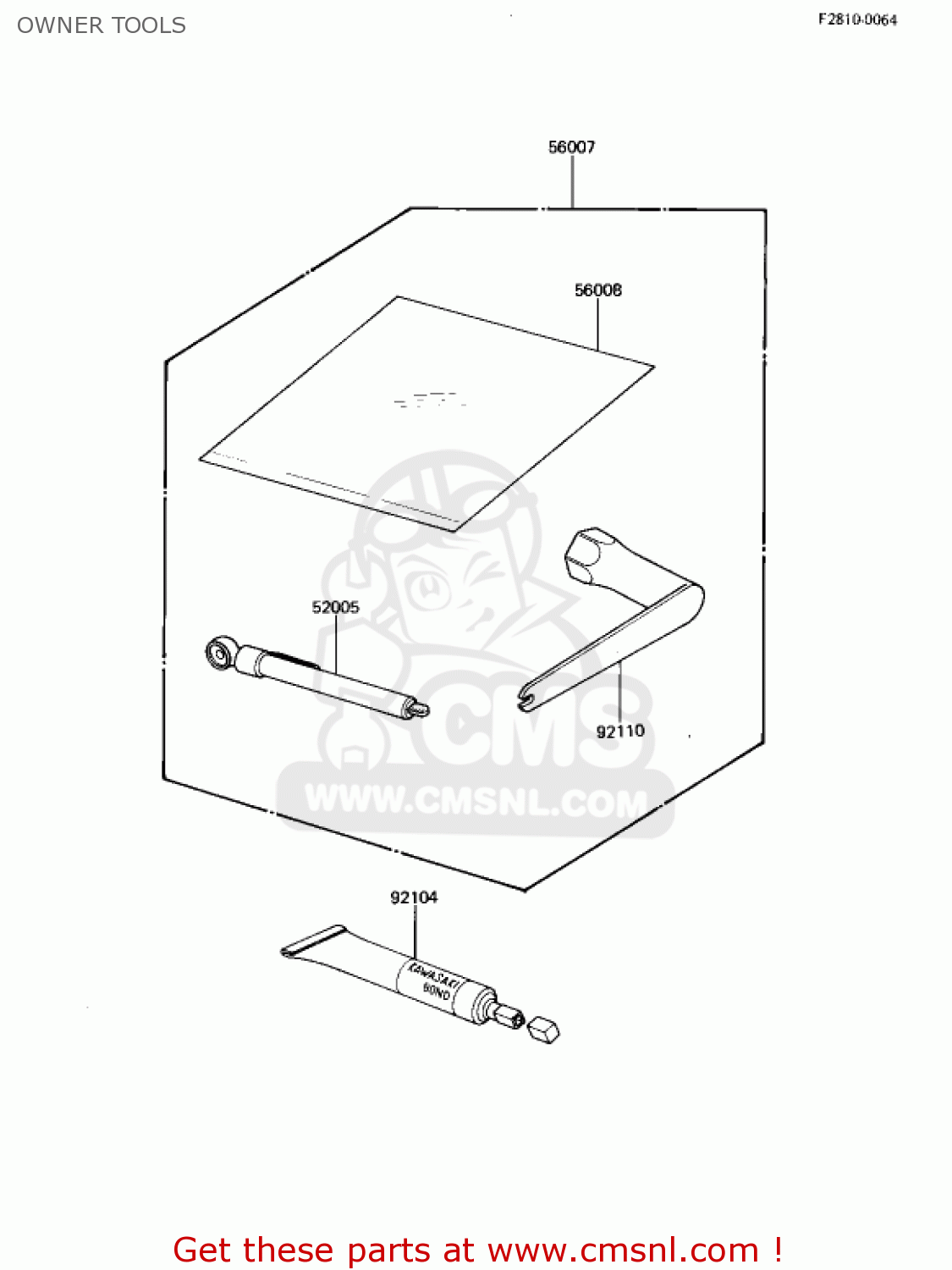 OWNER TOOLS KX250-B1 KX250 1982 USA CANADA