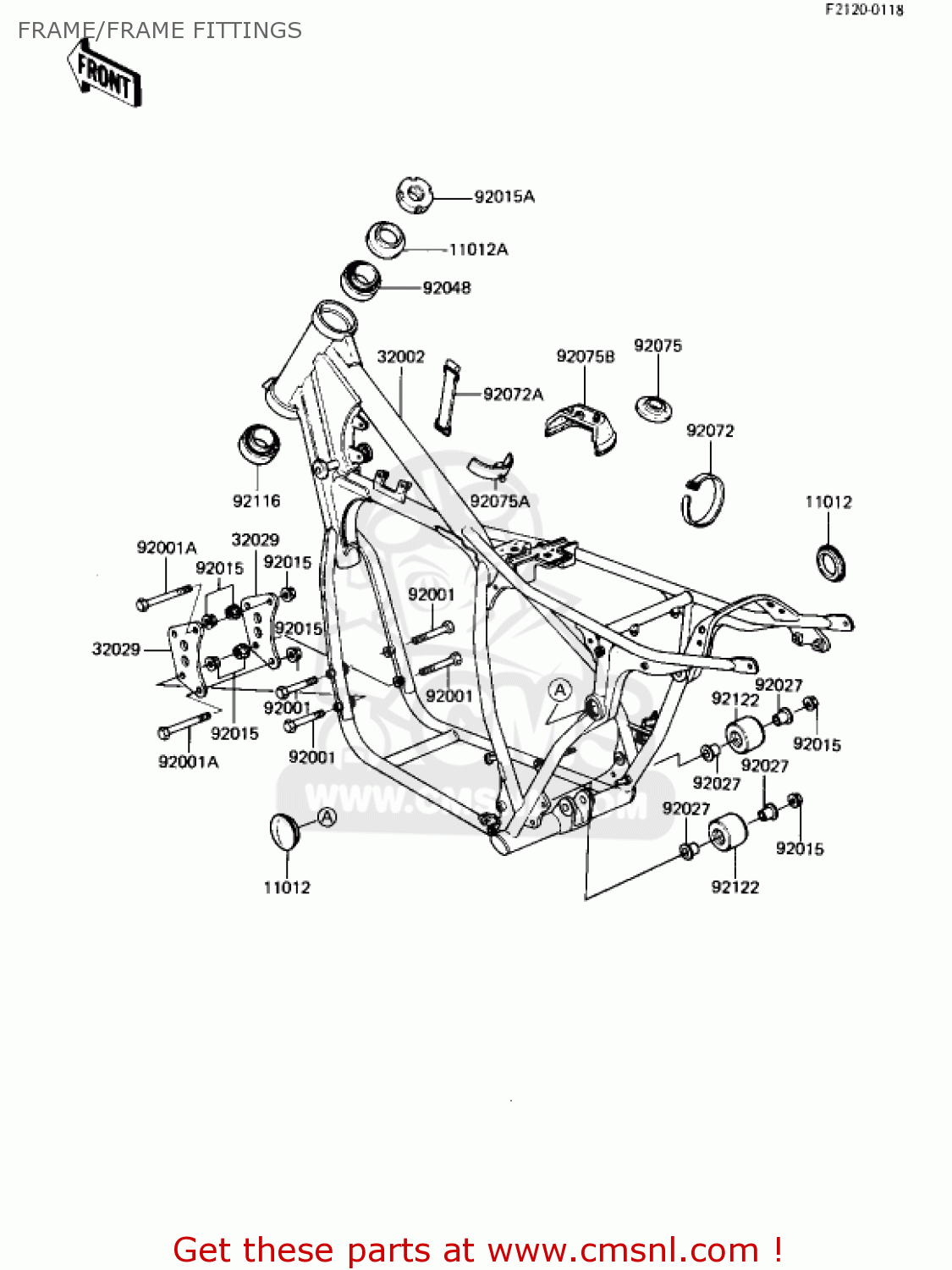 FRAME/FRAME FITTINGS KX250-B1 KX250 1982 USA CANADA