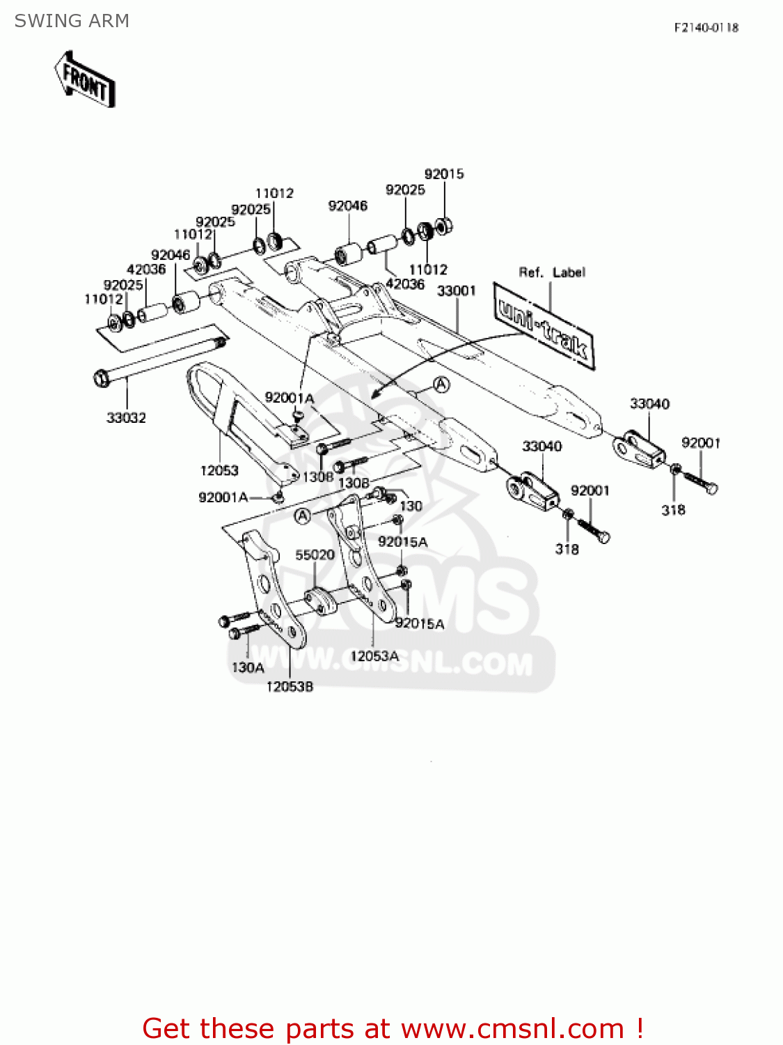 SWING ARM KX250-B1 KX250 1982 USA CANADA