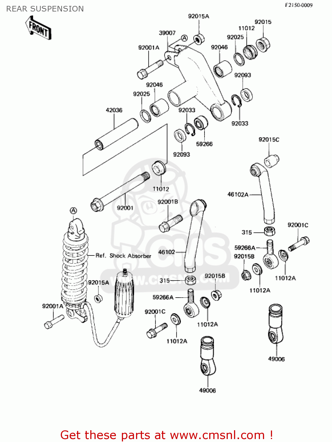 REAR SUSPENSION KX250-B1 KX250 1982 USA CANADA