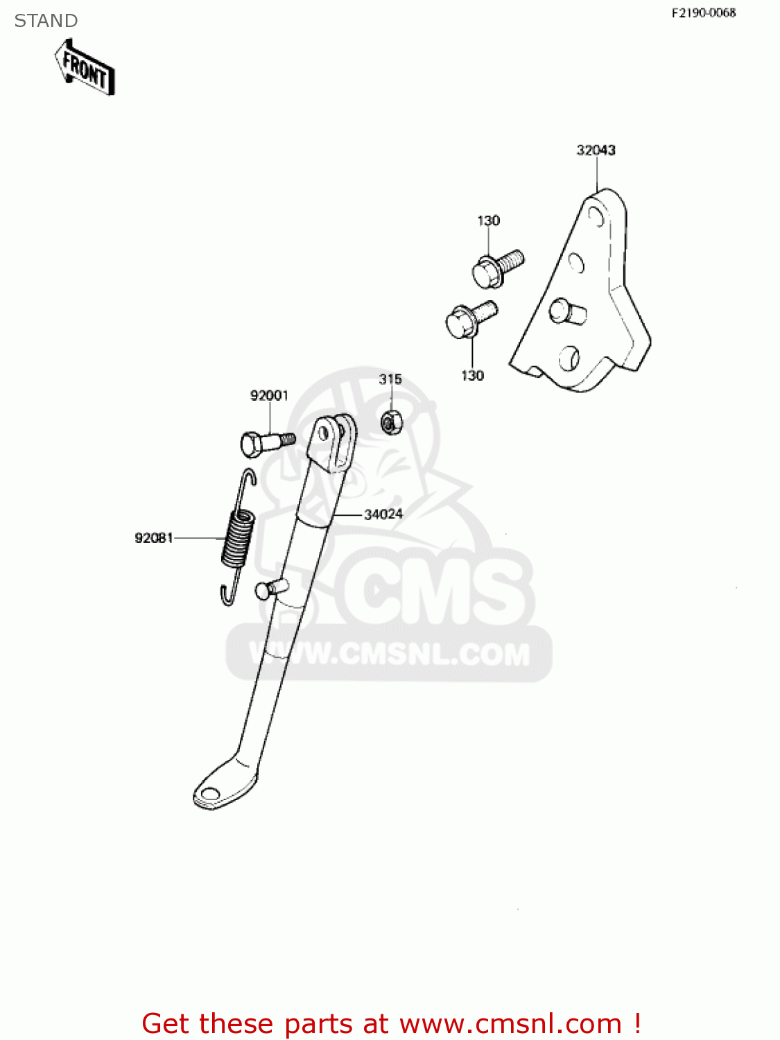 STAND KX250-B1 KX250 1982 USA CANADA