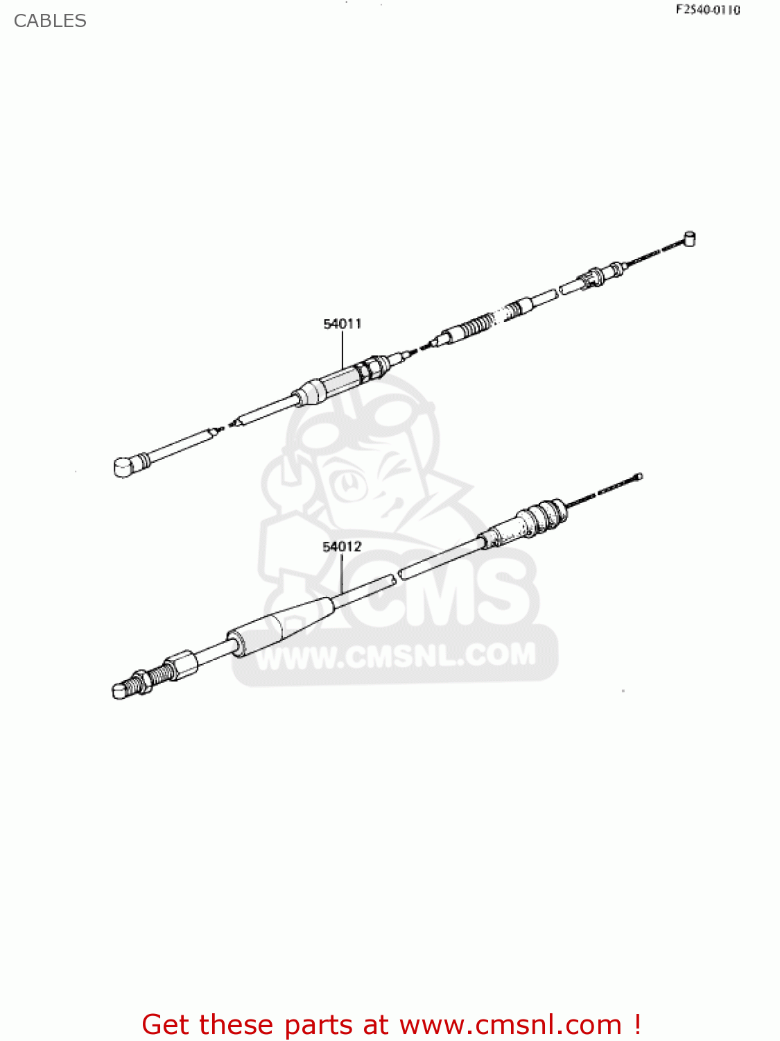 CABLES KX250-B1 KX250 1982 USA CANADA