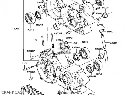 CRANKCASE - KX250-B1 KX250 1982 USA CANADA