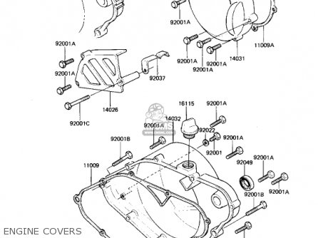 ENGINE COVERS - KX250-B1 KX250 1982 USA CANADA