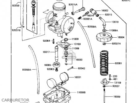 CARBURETOR - KX250-B1 KX250 1982 USA CANADA