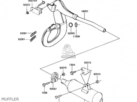 MUFFLER - KX250-B1 KX250 1982 USA CANADA