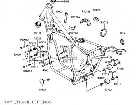FRAME/FRAME FITTINGS - KX250-B1 KX250 1982 USA CANADA