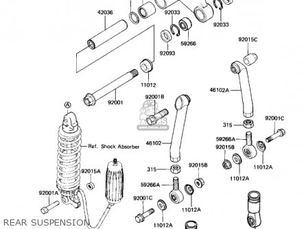 REAR SUSPENSION - KX250-B1 KX250 1982 USA CANADA