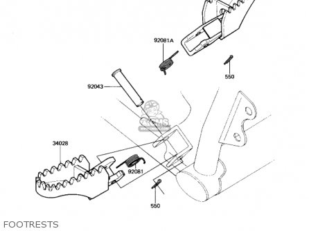 FOOTRESTS - KX250-B1 KX250 1982 USA CANADA