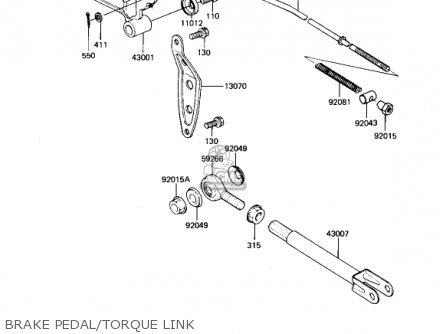 BRAKE PEDAL/TORQUE LINK - KX250-B1 KX250 1982 USA CANADA