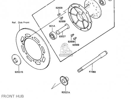 FRONT HUB - KX250-B1 KX250 1982 USA CANADA