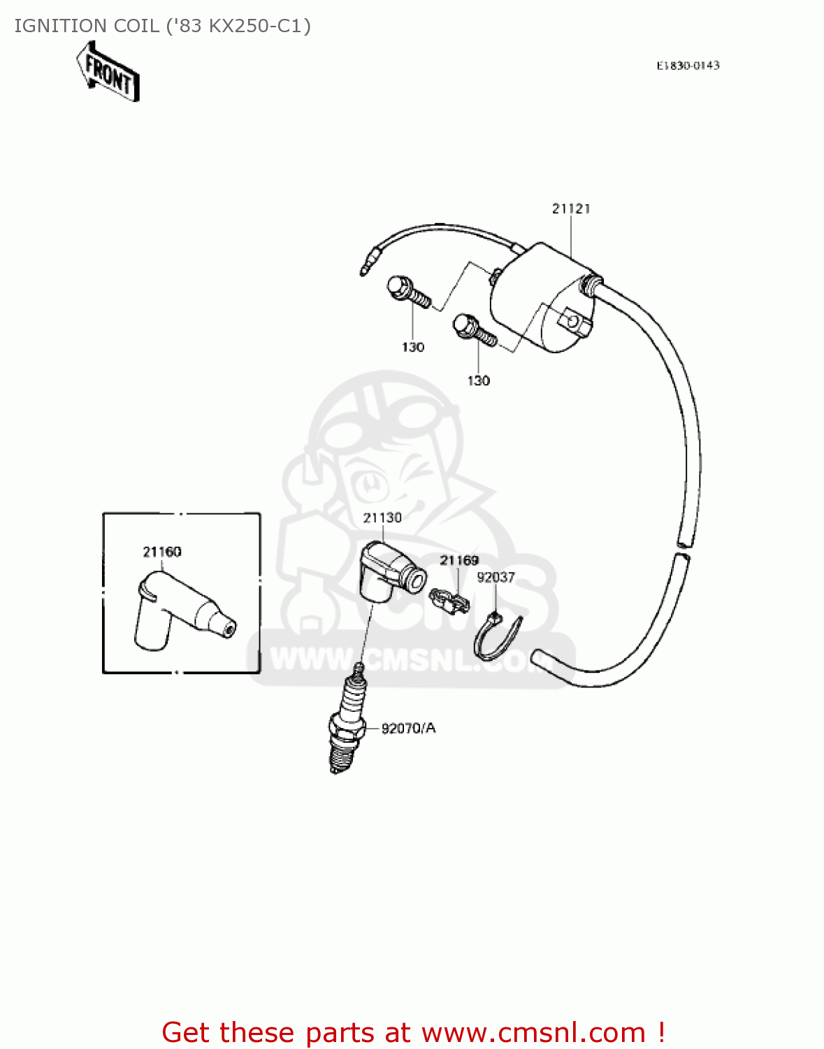 IGNITION COIL ('83 KX250-C1) KX250-C1 KX250 1983 USA CANADA