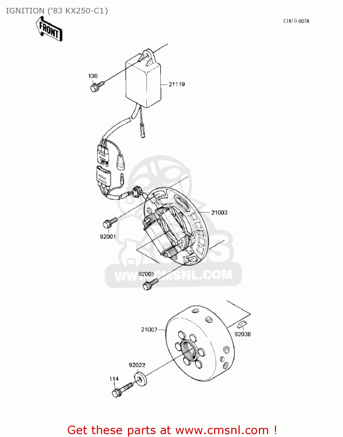 IGNITION ('83 KX250-C1) KX250-C1 KX250 1983 USA CANADA
