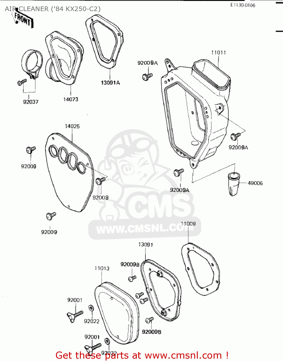 AIR CLEANER ('84 KX250-C2) KX250-C1 KX250 1983 USA CANADA
