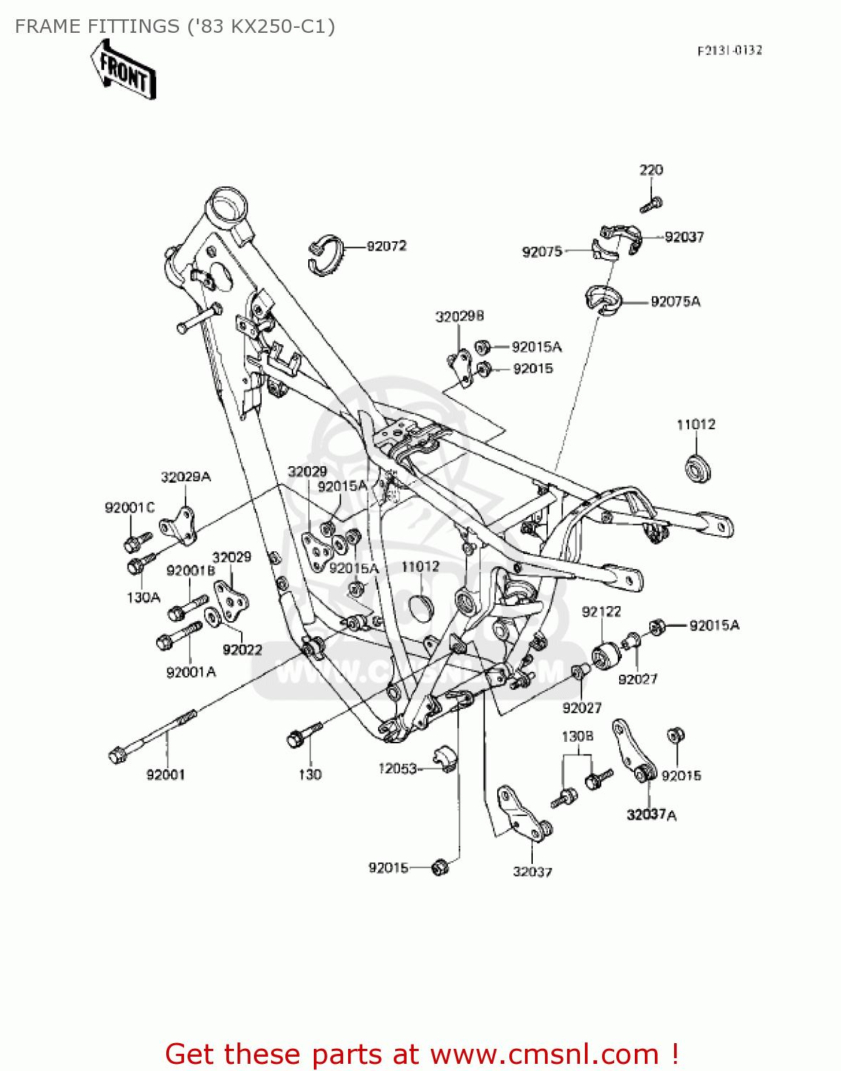 FRAME FITTINGS ('83 KX250-C1) KX250-C1 KX250 1983 USA CANADA