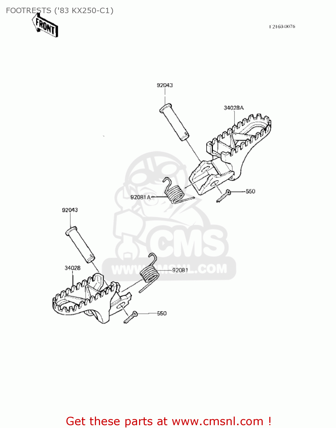 FOOTRESTS ('83 KX250-C1) KX250-C1 KX250 1983 USA CANADA