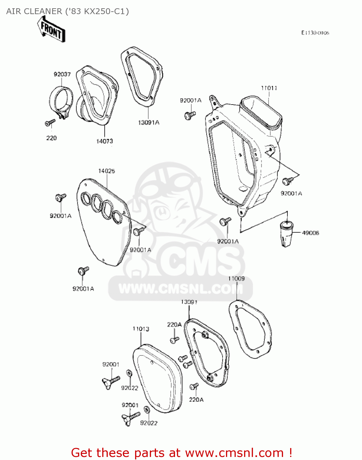 AIR CLEANER ('83 KX250-C1) KX250-C1 KX250 1983 USA CANADA