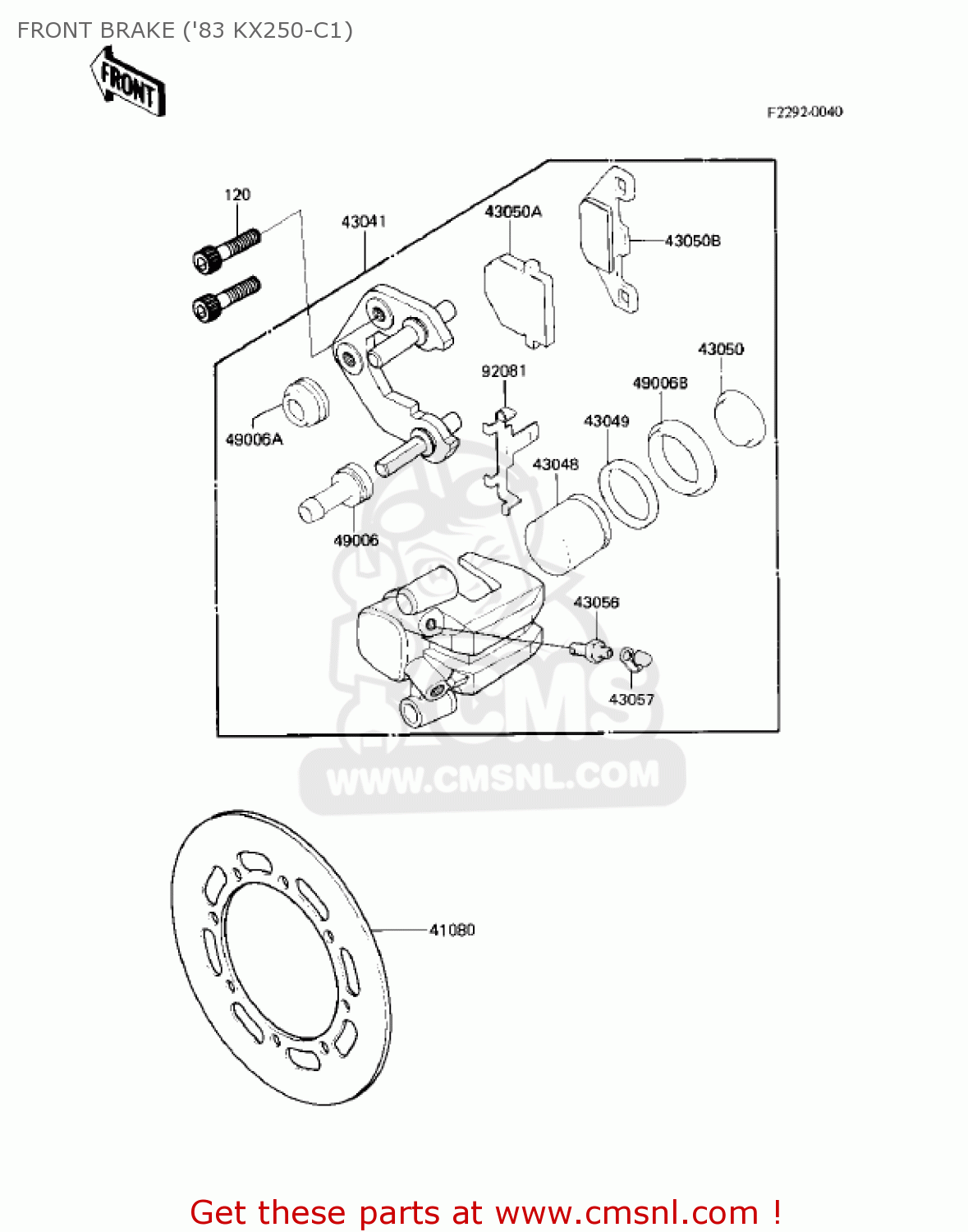 FRONT BRAKE ('83 KX250-C1) KX250-C1 KX250 1983 USA CANADA