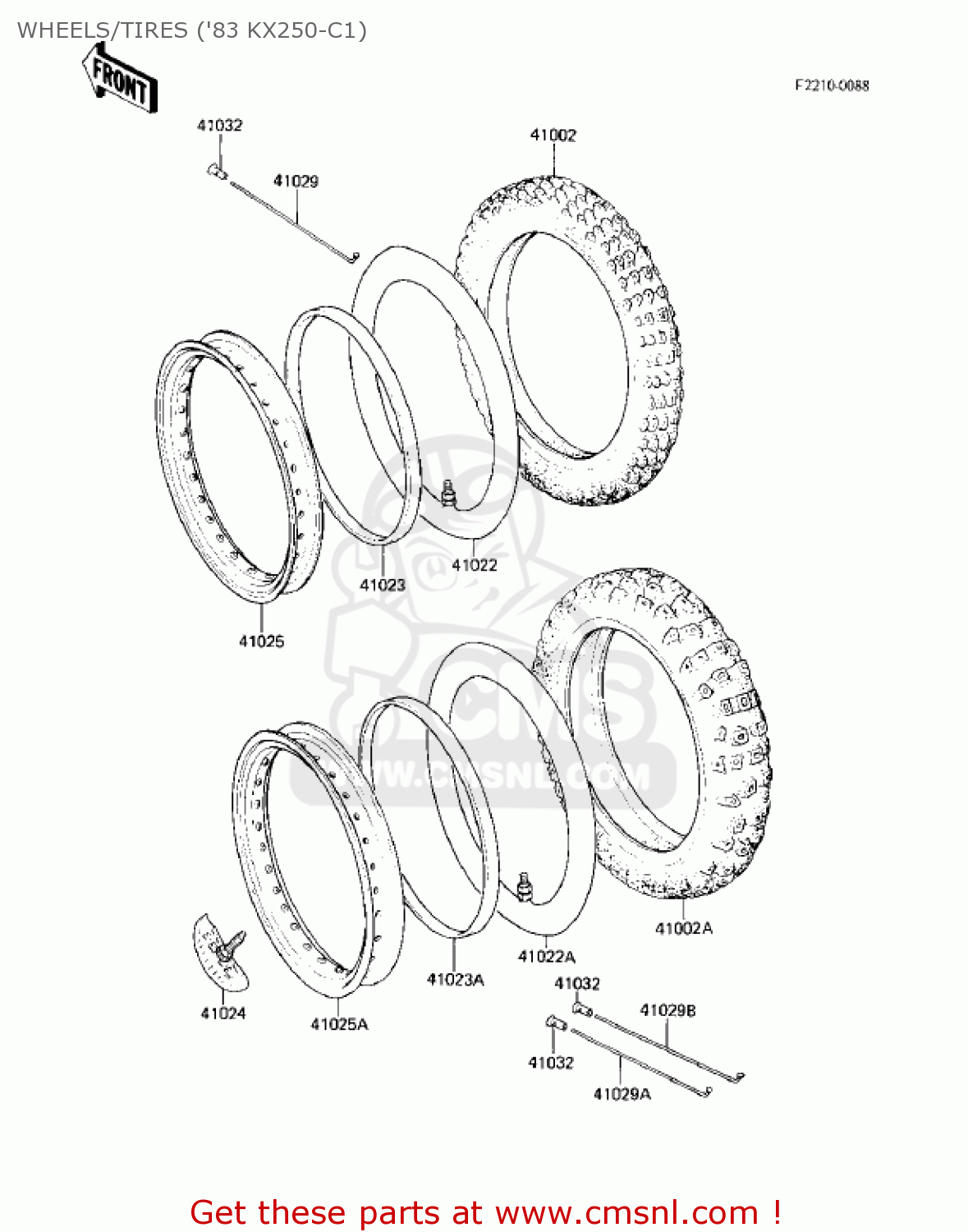 WHEELS/TIRES ('83 KX250-C1) KX250-C1 KX250 1983 USA CANADA