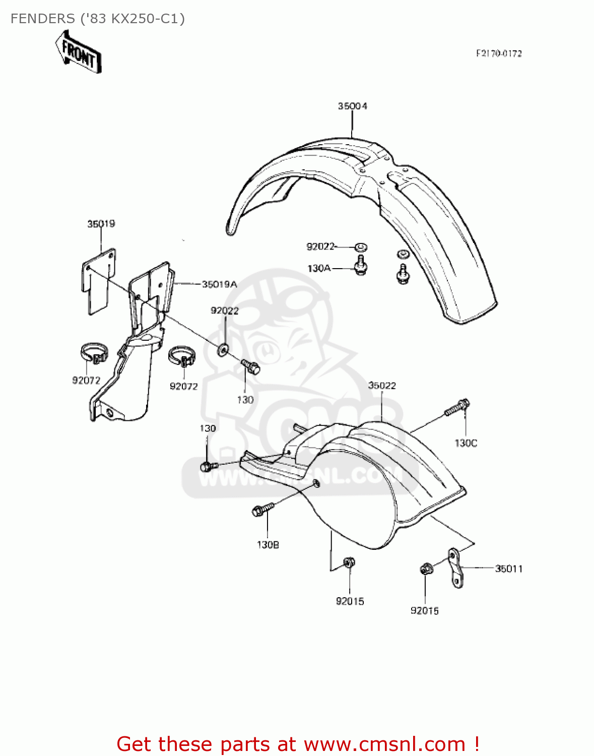 FENDERS ('83 KX250-C1) KX250-C1 KX250 1983 USA CANADA