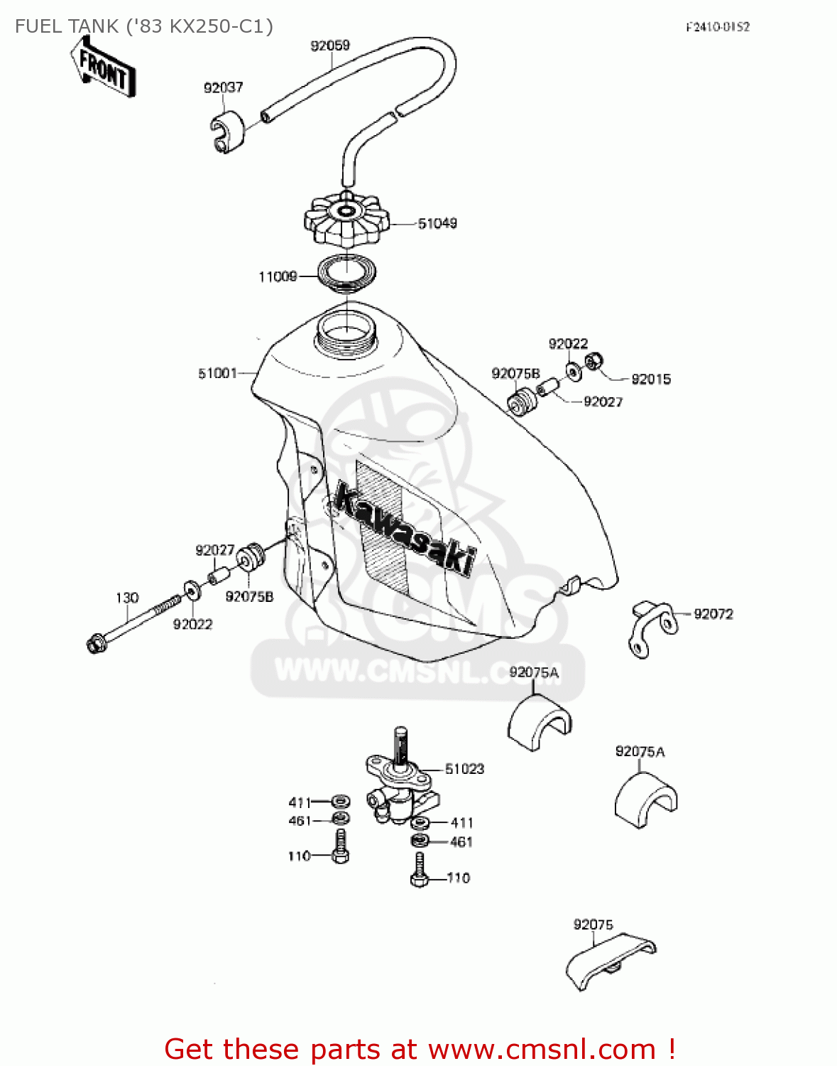 FUEL TANK ('83 KX250-C1) KX250-C1 KX250 1983 USA CANADA