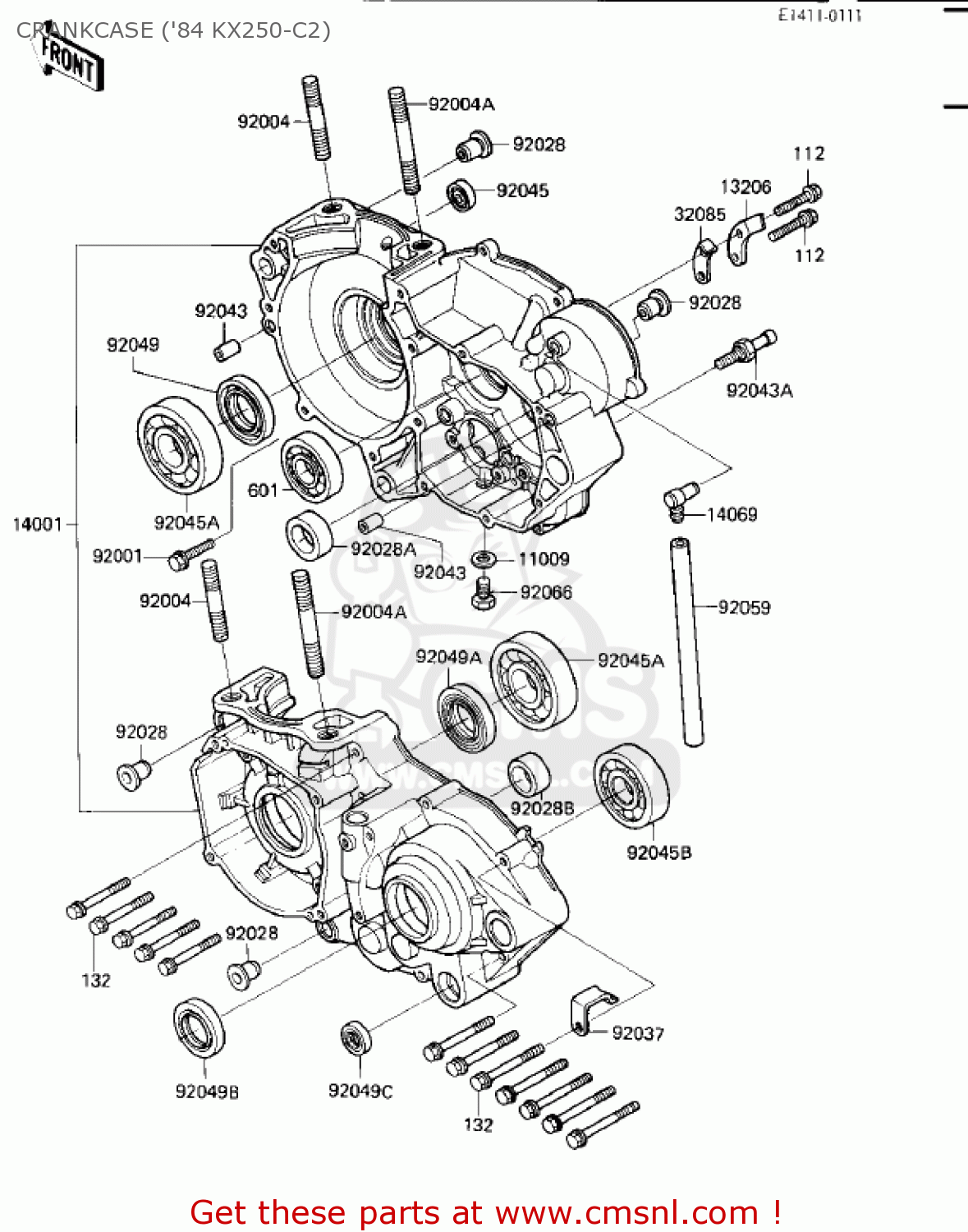 CRANKCASE ('84 KX250-C2) KX250-C1 KX250 1983 USA CANADA