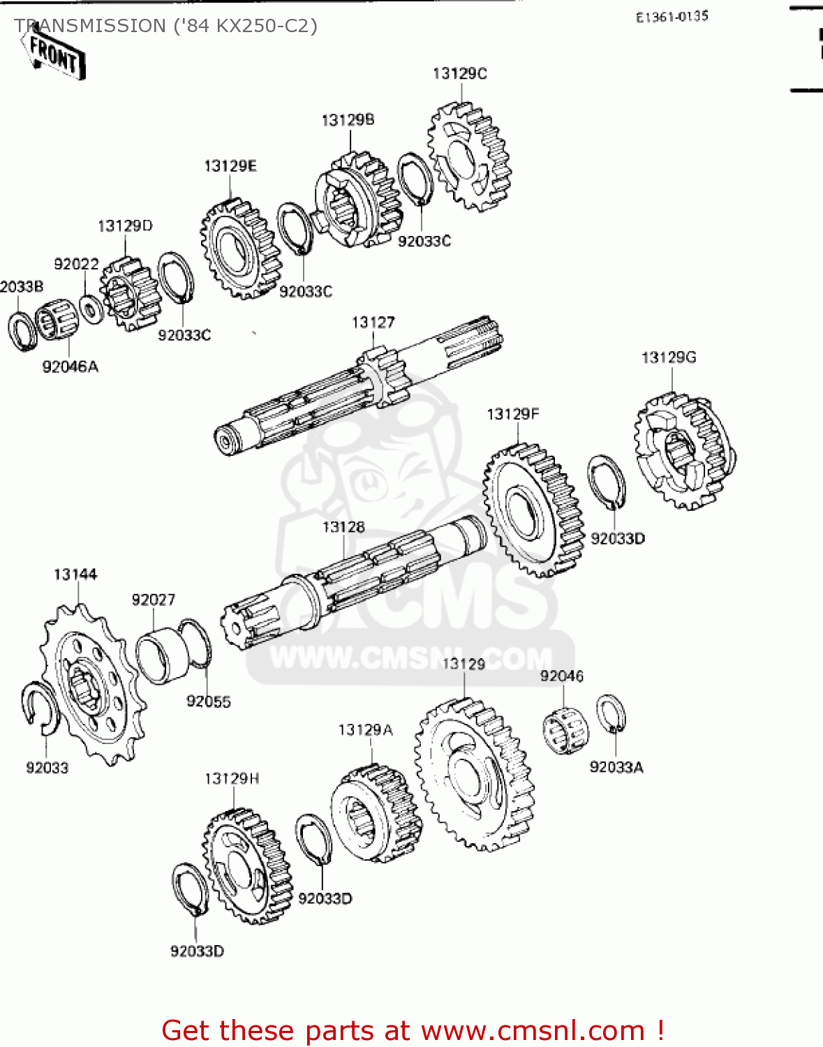TRANSMISSION ('84 KX250-C2) KX250-C1 KX250 1983 USA CANADA