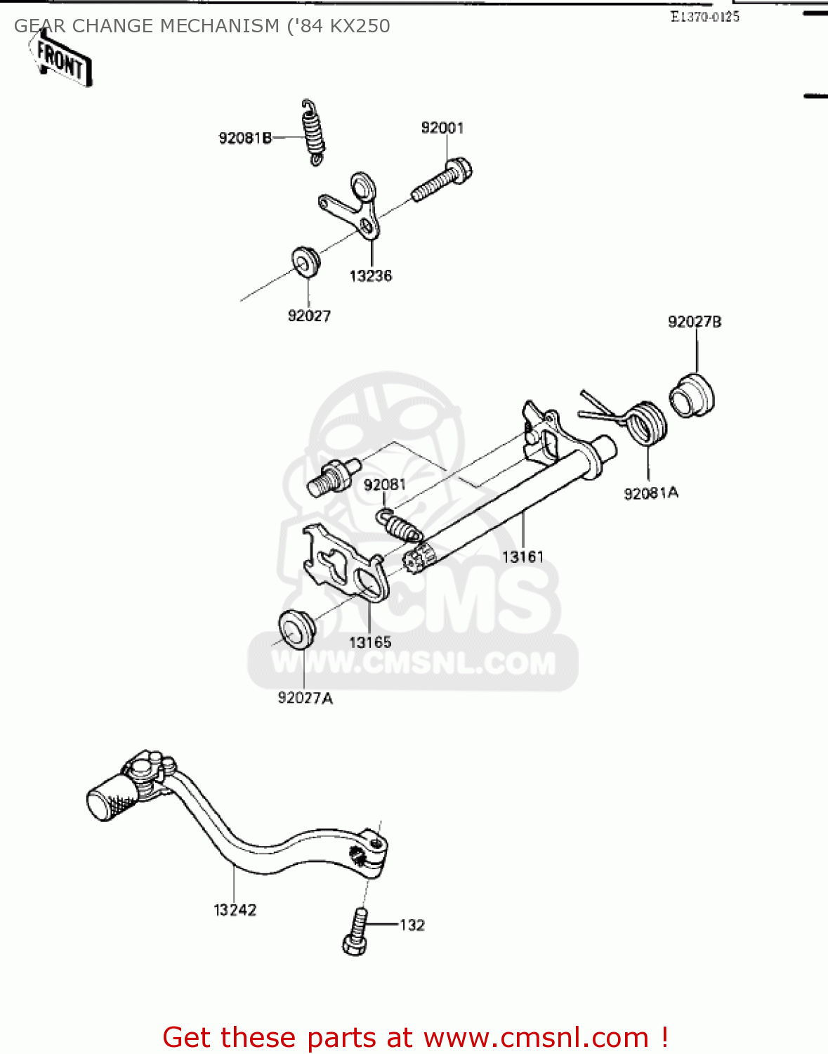 GEAR CHANGE MECHANISM ('84 KX250 KX250-C1 KX250 1983 USA CANADA